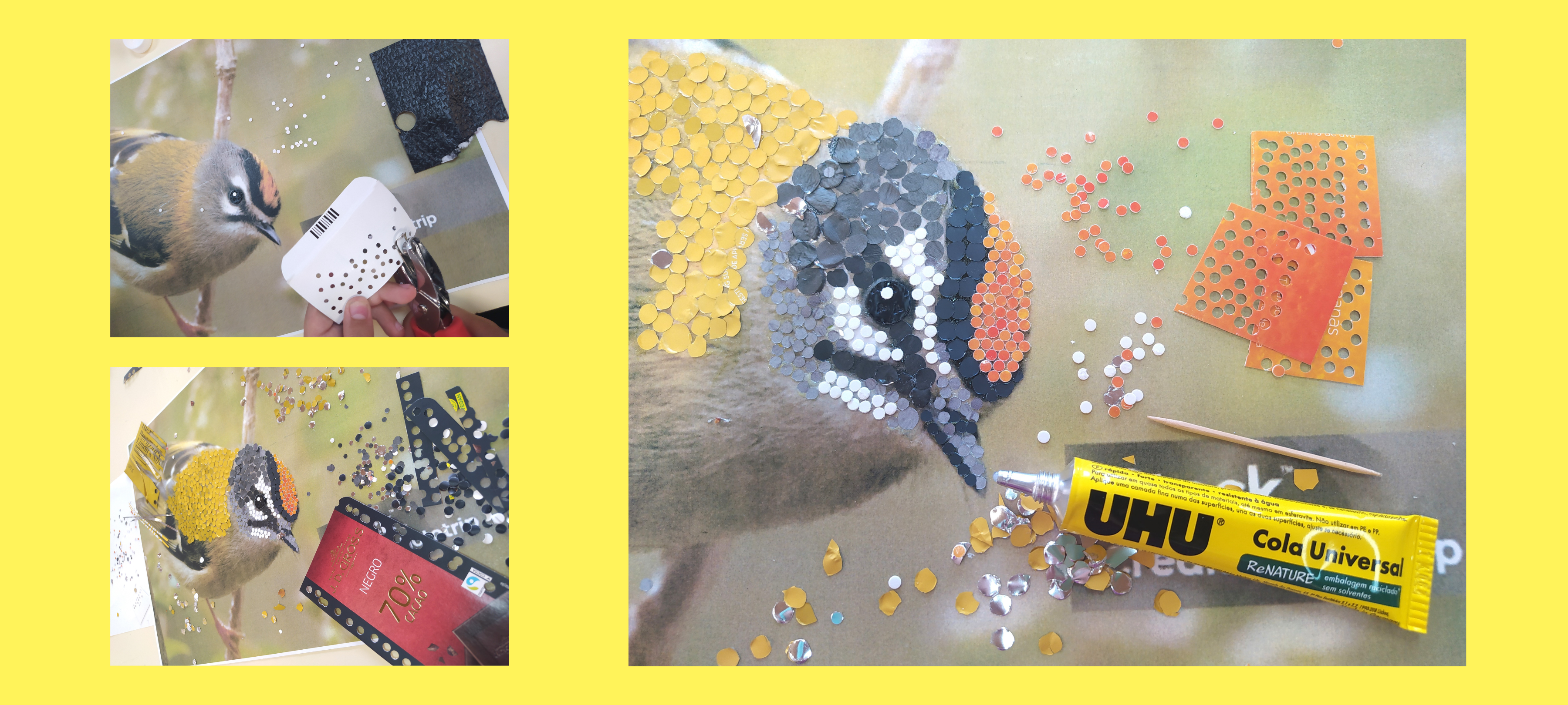Foto 5 – Proteger a biodiversidade está nos detalhes, tal como nesta colagem sustentável com UHU ReNature.